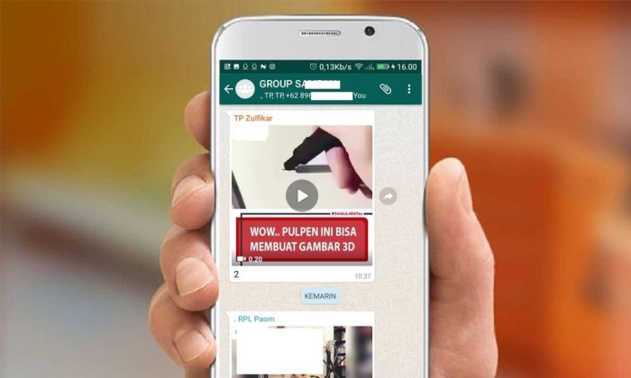 Cara Mengirim Video Whatsapp Durasi Panjang dan Size Besar