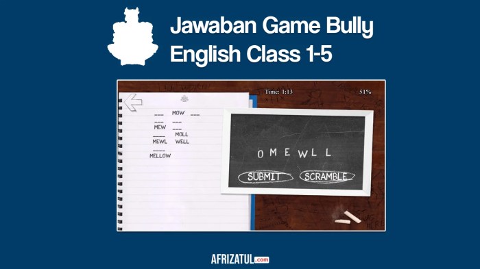 Jawaban Game Bully English Class 1-5 (PS2 & Android) Lengkap terbaru