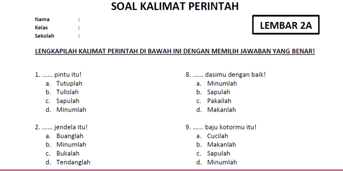 Contoh Kalimat Perintah Bahasa Indonesia Lengkap terbaru