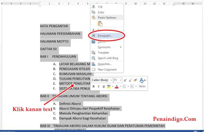 Cara Membuat Daftar Isi Otomatis Di Word Tanpa Tab Dan Titik Manual terbaru