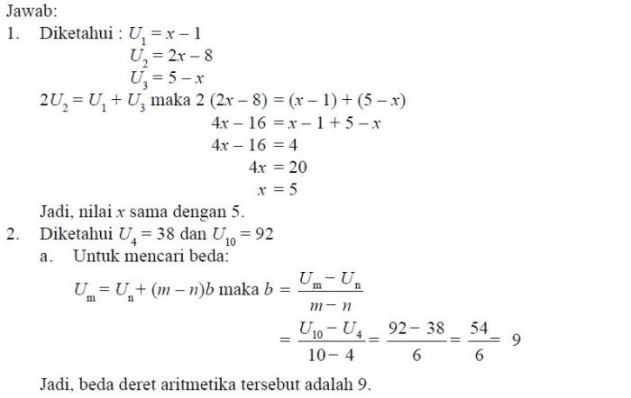 Materi Barisan dan Deret Aritmatika: Rumus dan Contoh Soal